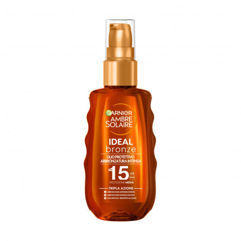 Garnier Ambre Solaire Ideal Bronze olio trattante e abbronzante SPF 15