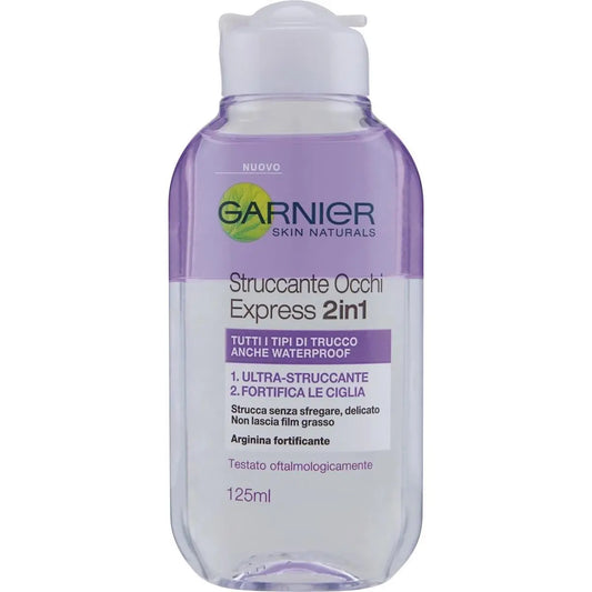 Garnier Struccante Occhi Express 2in1 per Tutti i Tipi di Trucco Anche Waterproof, 125 ml